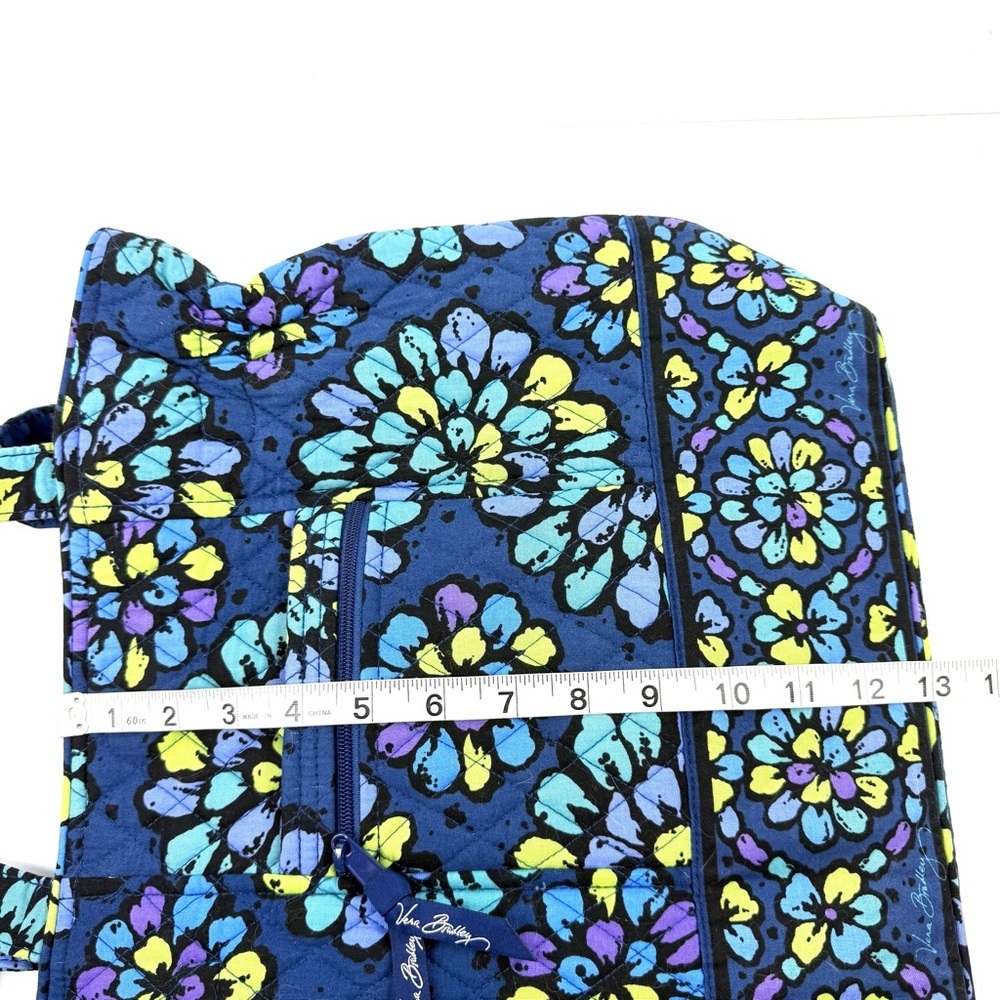 Vera Bradley Laura Tote Indigo Pop Shoulder Bag Purse Quilted Blue Used Once - Picture 14 of 16